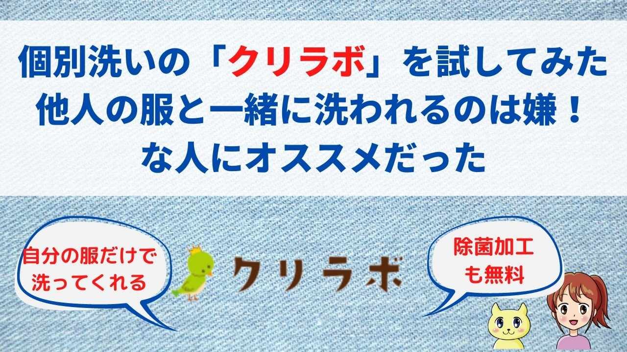 個別洗いのクリラボの体験談